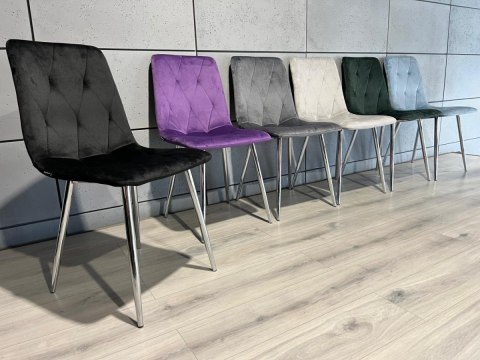 Krzesło tapicerowane BORGO VELVET BLACK SILVER Krzesło tapicerowane BORGO VELVET BLACK SILVER