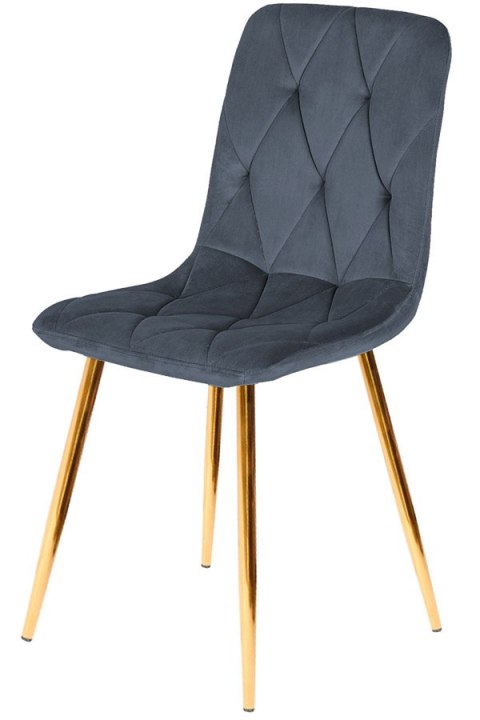 Krzesło tapicerowane BORGO VELVET DARK GREY GOLD Krzesło tapicerowane BORGO VELVET DARK GREY GOLD