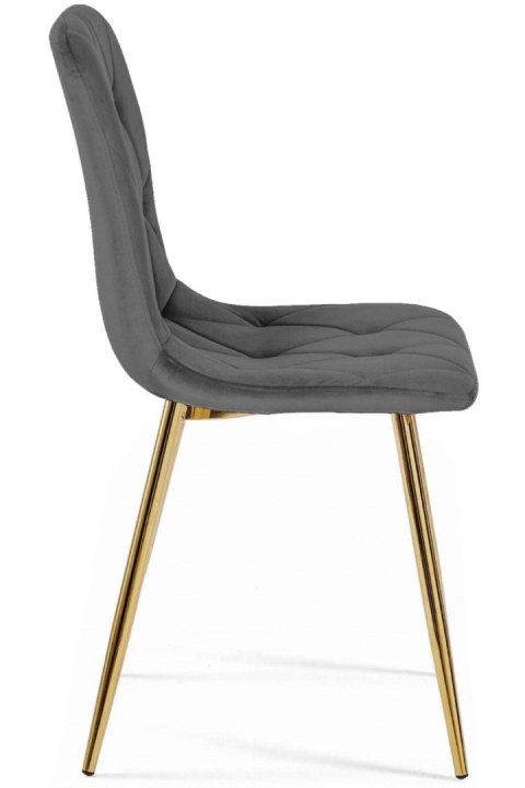 Krzesło tapicerowane BORGO VELVET DARK GREY GOLD Krzesło tapicerowane BORGO VELVET DARK GREY GOLD
