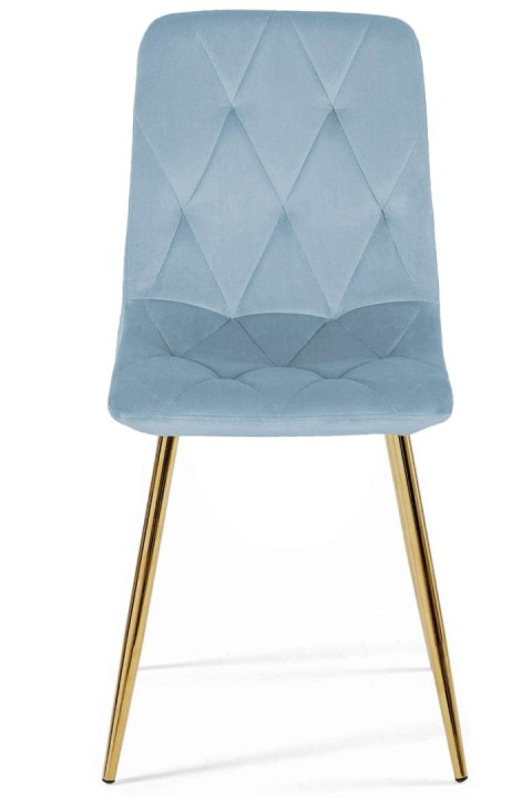 Krzesło tapicerowane BORGO VELVET LIGHT BLUE GOLD Krzesło tapicerowane BORGO VELVET LIGHT BLUE GOLD