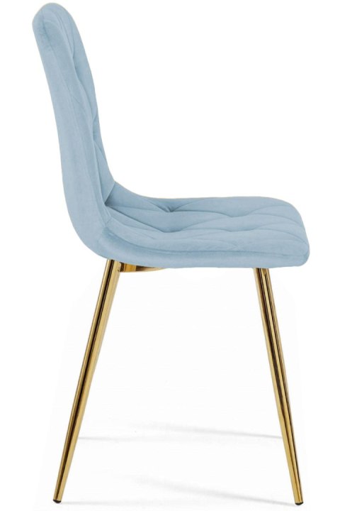 Krzesło tapicerowane BORGO VELVET LIGHT BLUE GOLD Krzesło tapicerowane BORGO VELVET LIGHT BLUE GOLD