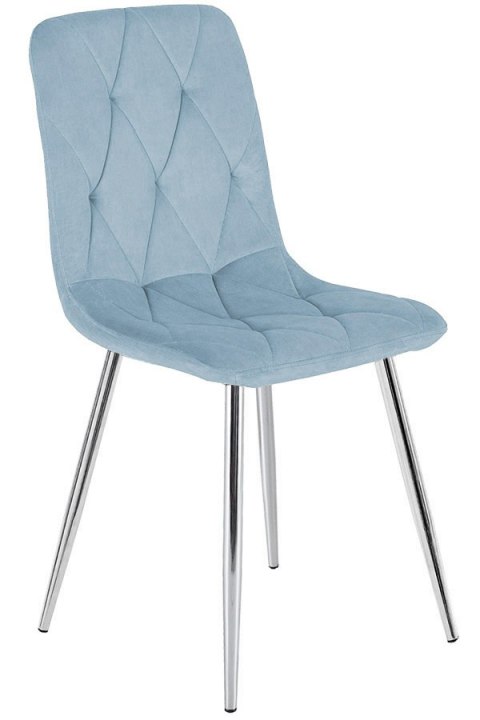 Krzesło tapicerowane BORGO VELVET LIGHT BLUE SILVER Krzesło tapicerowane BORGO VELVET LIGHT BLUE SILVER