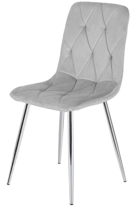 Krzesło tapicerowane BORGO VELVET LIGHT GREY SILVER Krzesło tapicerowane BORGO VELVET LIGHT GREY SILVER