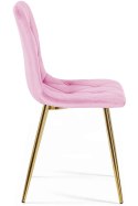 Krzesło tapicerowane BORGO VELVET PINK GOLD