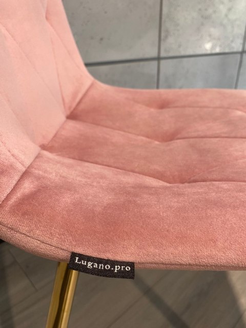 Krzesło tapicerowane BORGO VELVET PINK GOLD Krzesło tapicerowane BORGO VELVET PINK GOLD