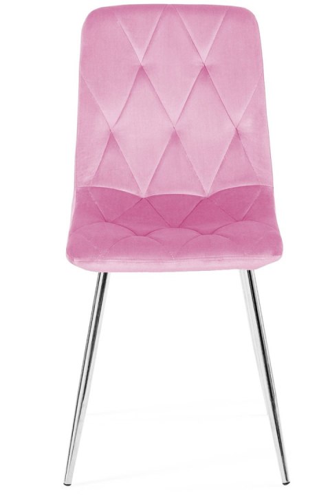 Krzesło tapicerowane BORGO VELVET PINK SILVER Krzesło tapicerowane BORGO VELVET PINK SILVER