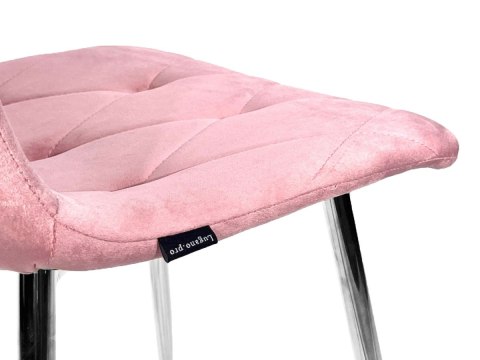 Krzesło tapicerowane BORGO VELVET PINK SILVER Krzesło tapicerowane BORGO VELVET PINK SILVER