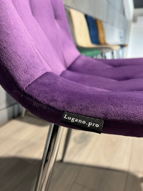 Krzesło tapicerowane BORGO VELVET PURPLE SILVER Krzesło tapicerowane BORGO VELVET PURPLE SILVER