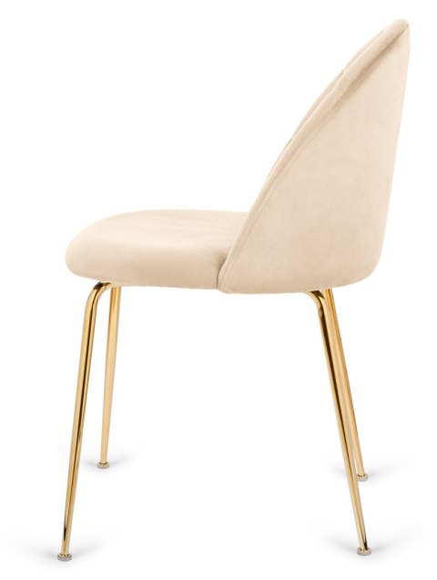 Krzesło tapicerowane CAMILA BEIGE VELVET GOLD Krzesło tapicerowane CAMILA BEIGE VELVET GOLD