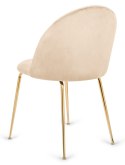 Krzesło tapicerowane CAMILA BEIGE VELVET GOLD