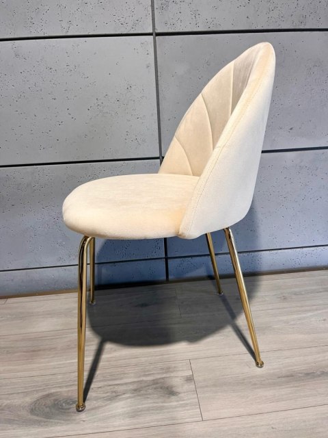 Krzesło tapicerowane CAMILA BEIGE VELVET GOLD Krzesło tapicerowane CAMILA BEIGE VELVET GOLD