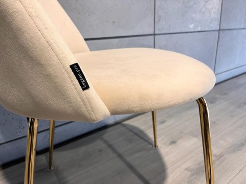 Krzesło tapicerowane CAMILA BEIGE VELVET GOLD Krzesło tapicerowane CAMILA BEIGE VELVET GOLD