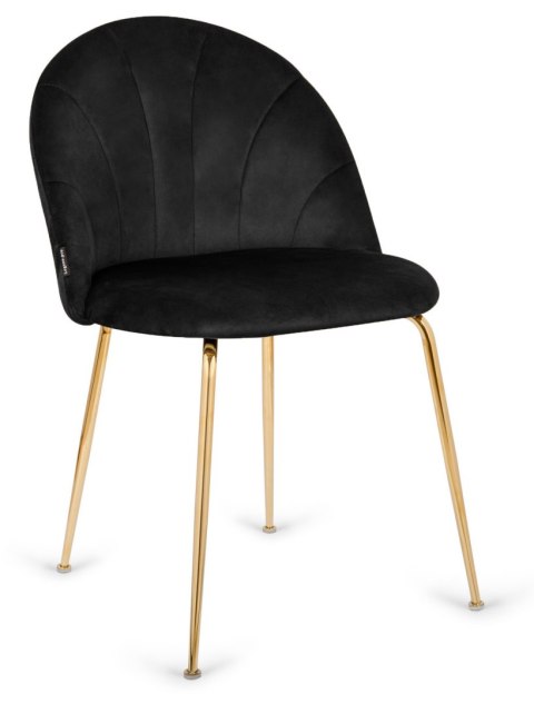 Krzesło tapicerowane CAMILA BLACK VELVET GOLD Krzesło tapicerowane CAMILA BLACK VELVET GOLD