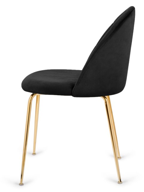 Krzesło tapicerowane CAMILA BLACK VELVET GOLD Krzesło tapicerowane CAMILA BLACK VELVET GOLD