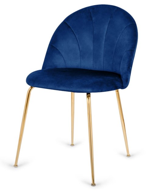 Krzesło tapicerowane CAMILA BLUE VELVET GOLD Krzesło tapicerowane CAMILA BLUE VELVET GOLD