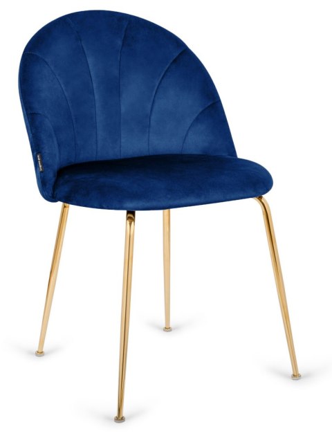 Krzesło tapicerowane CAMILA BLUE VELVET GOLD Krzesło tapicerowane CAMILA BLUE VELVET GOLD