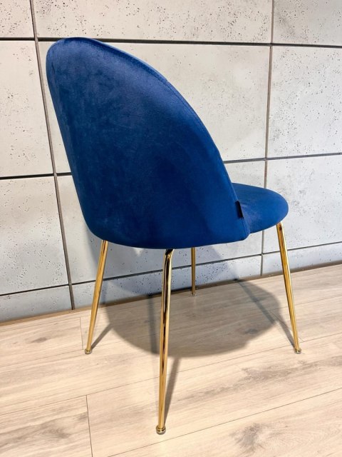 Krzesło tapicerowane CAMILA BLUE VELVET GOLD Krzesło tapicerowane CAMILA BLUE VELVET GOLD