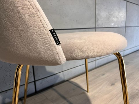 Krzesło tapicerowane CAMILA GREY VELVET GOLD Krzesło tapicerowane CAMILA GREY VELVET GOLD
