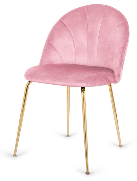 Krzesło tapicerowane CAMILA PINK VELVET GOLD Krzesło tapicerowane CAMILA PINK VELVET GOLD