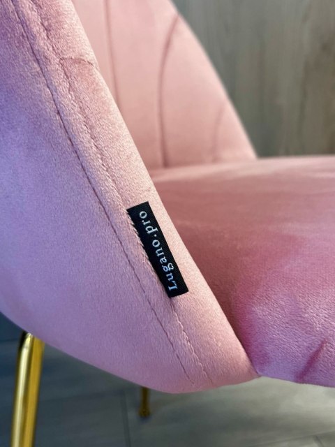 Krzesło tapicerowane CAMILA PINK VELVET GOLD Krzesło tapicerowane CAMILA PINK VELVET GOLD