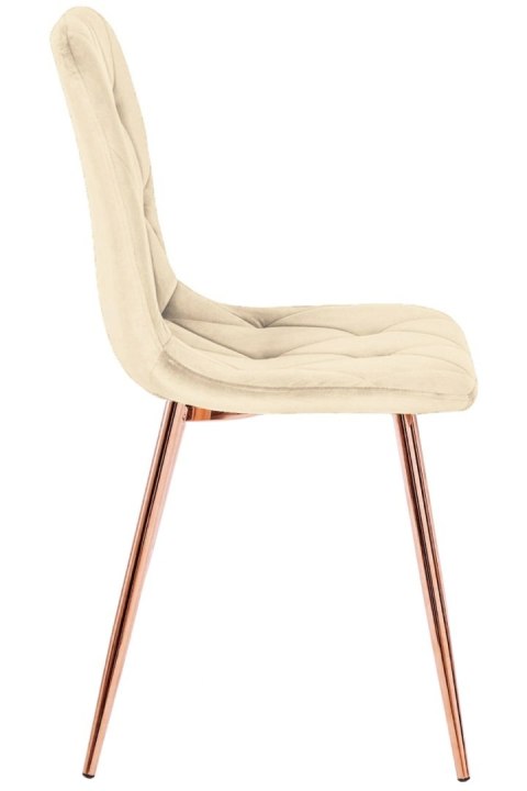 Krzesło tapicerowane BORGO VELVET BEIGE ROSE GOLD Krzesło tapicerowane BORGO VELVET BEIGE ROSE GOLD