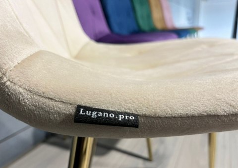 Krzesło tapicerowane BORGO VELVET BEIGE ROSE GOLD Krzesło tapicerowane BORGO VELVET BEIGE ROSE GOLD