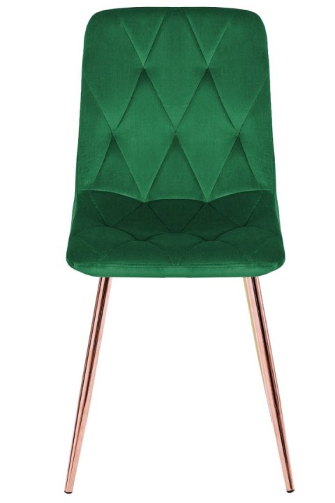 Krzesło tapicerowane BORGO VELVET GREEN ROSE GOLD Krzesło tapicerowane BORGO VELVET GREEN ROSE GOLD