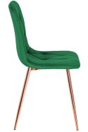 Krzesło tapicerowane BORGO VELVET GREEN ROSE GOLD