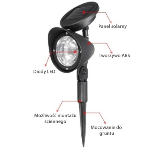 LAMPA SOLARNA REFLEKTOR 3 LED WBIJANY LAMPA SOLARNA REFLEKTOR 3 LED WBIJANY