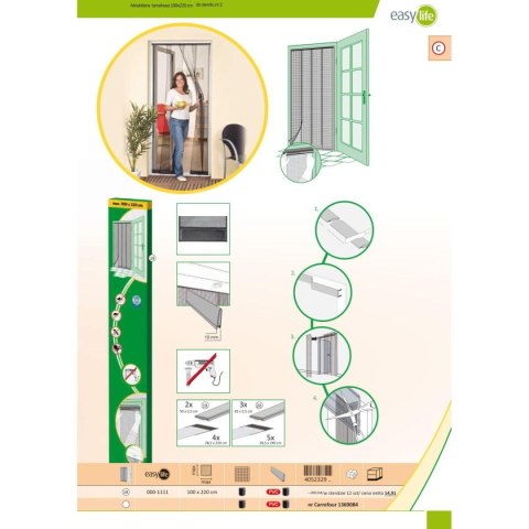 MOSKITIERA DRZWIOWA LAMELOWA 100X220 POLIESTER+TAŚMA RZEP MOSKITIERA DRZWIOWA LAMELOWA 100X220 POLIESTER+TAŚMA RZEP
