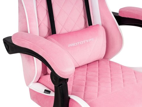 Fotel obrotowy gamingowy XL POKER PRO PINK + WHITE ALCANTARA Fotel obrotowy gamingowy XL POKER PRO PINK + WHITE ALCANTARA