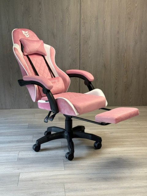 Fotel obrotowy gamingowy XL POKER PRO PINK + WHITE ALCANTARA Fotel obrotowy gamingowy XL POKER PRO PINK + WHITE ALCANTARA