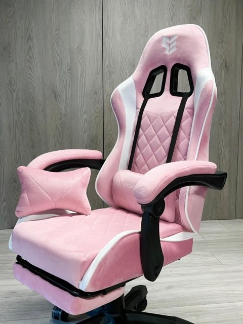 Fotel obrotowy gamingowy XL POKER PRO PINK + WHITE ALCANTARA Fotel obrotowy gamingowy XL POKER PRO PINK + WHITE ALCANTARA