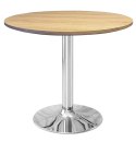 Stół okrągły VICTORY LIGHT WOOD 70 cm SILVER