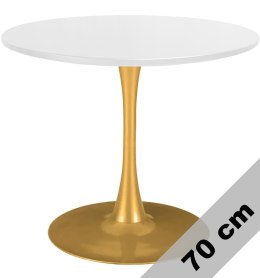 Stół okrągły VICTORY WHITE 70 cm GOLD