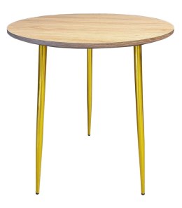 Stół okrągły VINCI OAK WOOD 70 cm GOLD