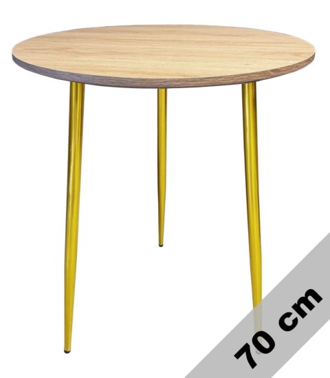 Stół okrągły VINCI OAK WOOD 70 cm GOLD Stół okrągły VINCI OAK WOOD 70 cm GOLD