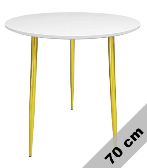 Stół okrągły VINCI WHITE 70 cm GOLD Stół okrągły VINCI WHITE 70 cm GOLD