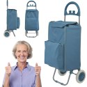 WÓZEK TORBA NA KÓLKACH NA ZAKUPY ZE STELAŻEM 40L BLUE