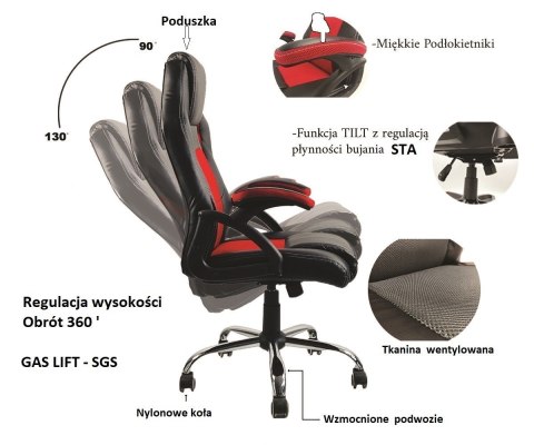 Fotel obrotowy do biurka CARRERA M ALCANTARA BLACK + PINK Fotel obrotowy do biurka CARRERA M ALCANTARA BLACK + PINK