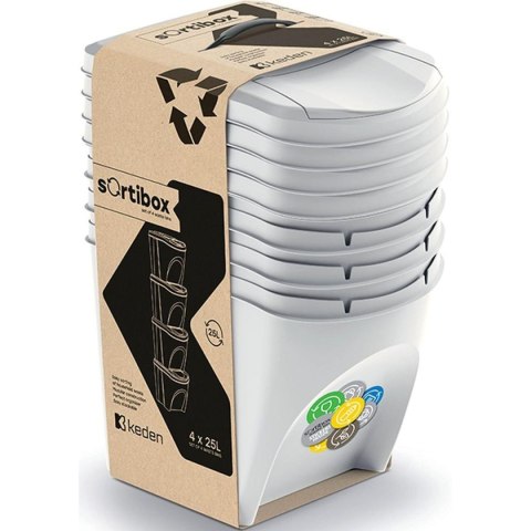 ŚMIETNIK KOSZE NA ŚMIECI 25 L SORTIBOX SET4 SZT. POPIELATY ŚMIETNIK KOSZE NA ŚMIECI 25 L SORTIBOX SET4 SZT. POPIELATY