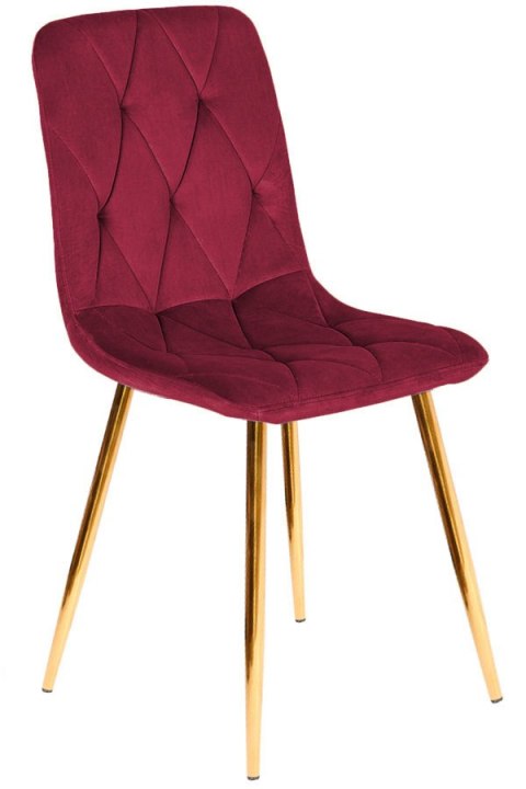 Krzesło tapicerowane BORGO VELVET BURGUNDY GOLD Krzesło tapicerowane BORGO VELVET BURGUNDY GOLD