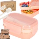 Lunch box śniadaniówka pudełko śniadaniowe z przegródkami dzielone 1900ml morelowe