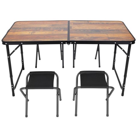 STOLIK TURYSTYCZNY SKŁADANY KEMPINGOWY 120X60X70/62/55CM I 4 KRZESŁA DREWNO STOLIK TURYSTYCZNY SKŁADANY KEMPINGOWY 120X60X70/62/55CM I 4 KRZESŁA DREWNO