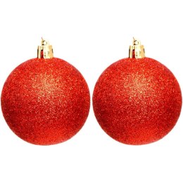 BOMBKA DEKORACYJNA PLASTIKOWA BEZPIECZNA 6SZT 80MM CZERWONY