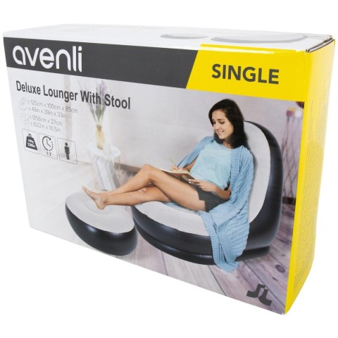 FOTEL DMUCHANY Z PODNÓŻKIEM DELUXE 125x100x85CM 22321