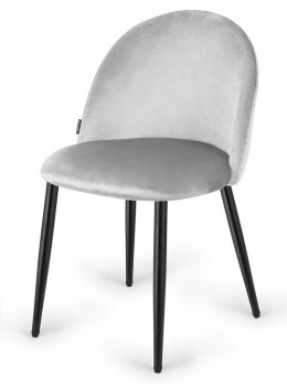 Krzesło tapicerowane GLORIA LIGHT GREY VELVET OUTLET