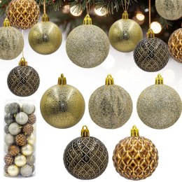 BOMBKA DEKORACYJNA PLASTIKOWA 6CM SET 35 SZT AMBER