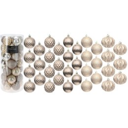 BOMBKA DEKORACYJNA PLASTIKOWA BEZPIECZNA 35SZT ŚR 60MM CHAMPAGNE