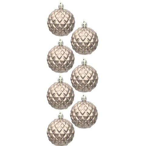 BOMBKA DEKORACYJNA PLASTIKOWA BEZPIECZNA 35SZT ŚR 60MM CHAMPAGNE